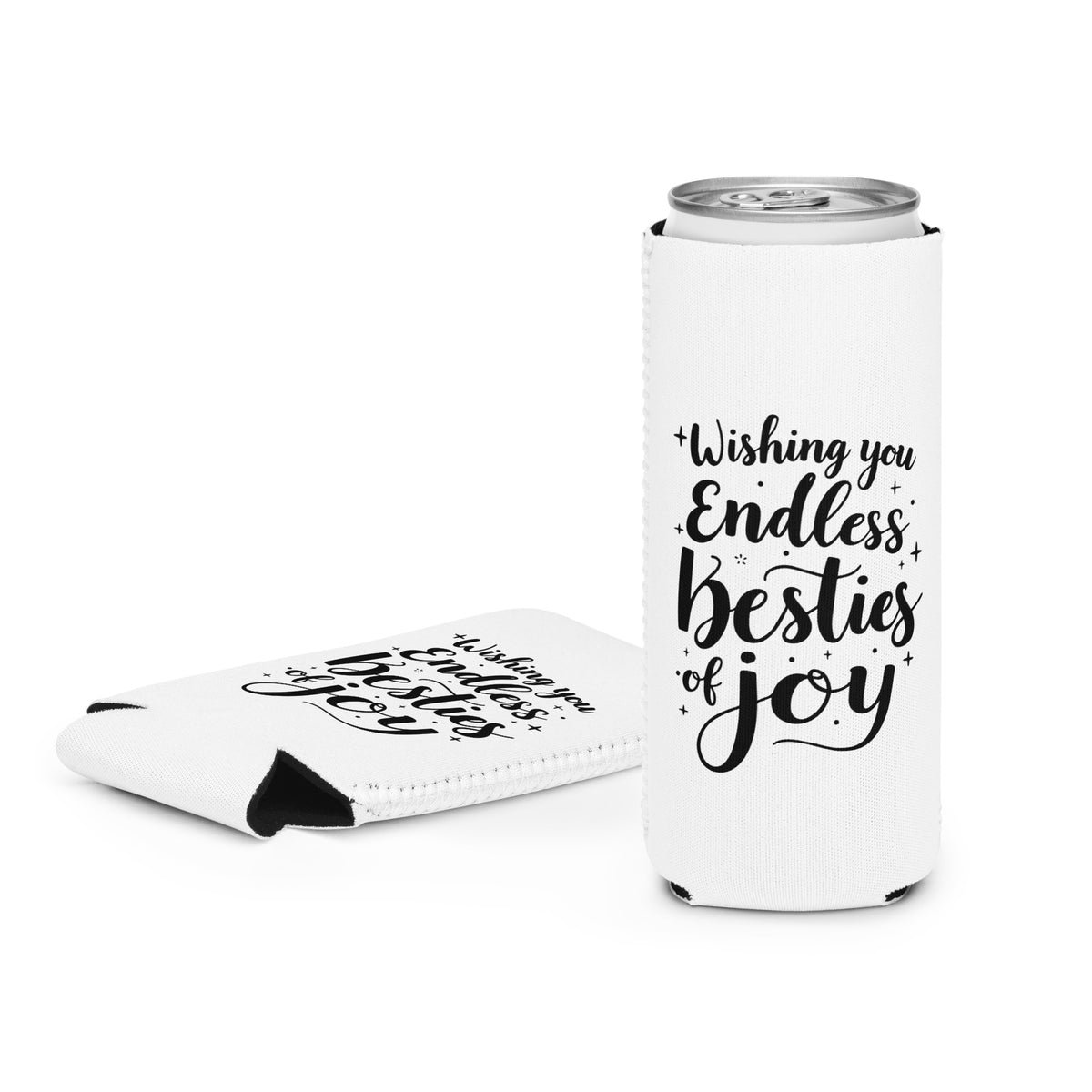 Joyful Bestie Can Cooler Gift - Slim 12 oz - Can Cooler