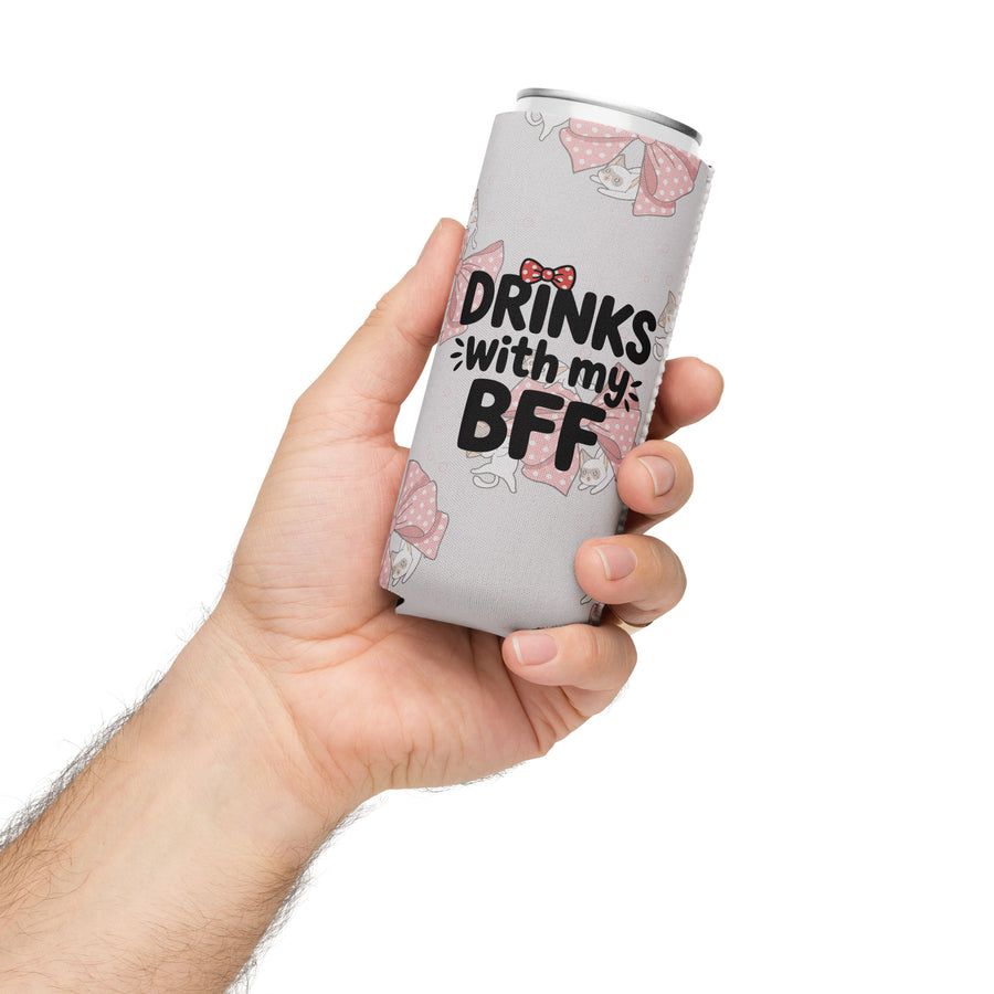 Kitty BFF Can Cooler – Gift Ready - Slim 12 oz - Can Covers