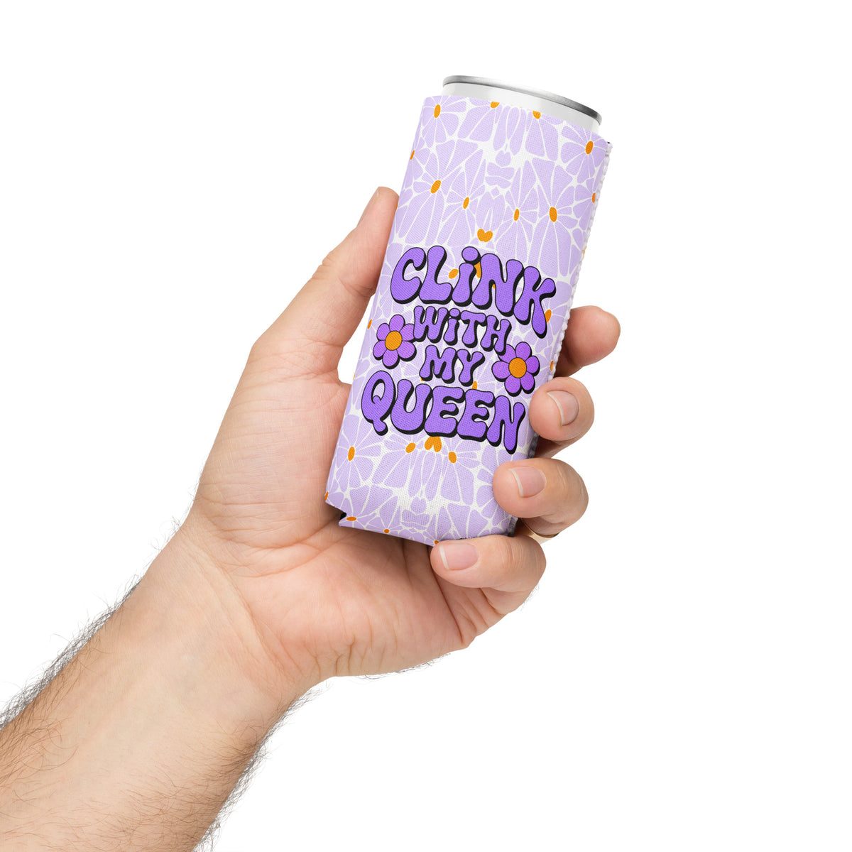 Clink Queen Can Cooler – Gift for Her - Slim 12 oz - Can Covers