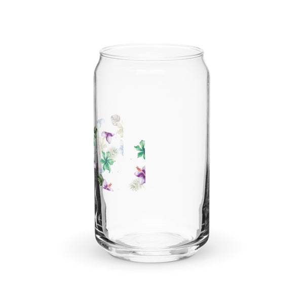 Vibrant Tropical Bloom Can-Shaped Glass - - Glass