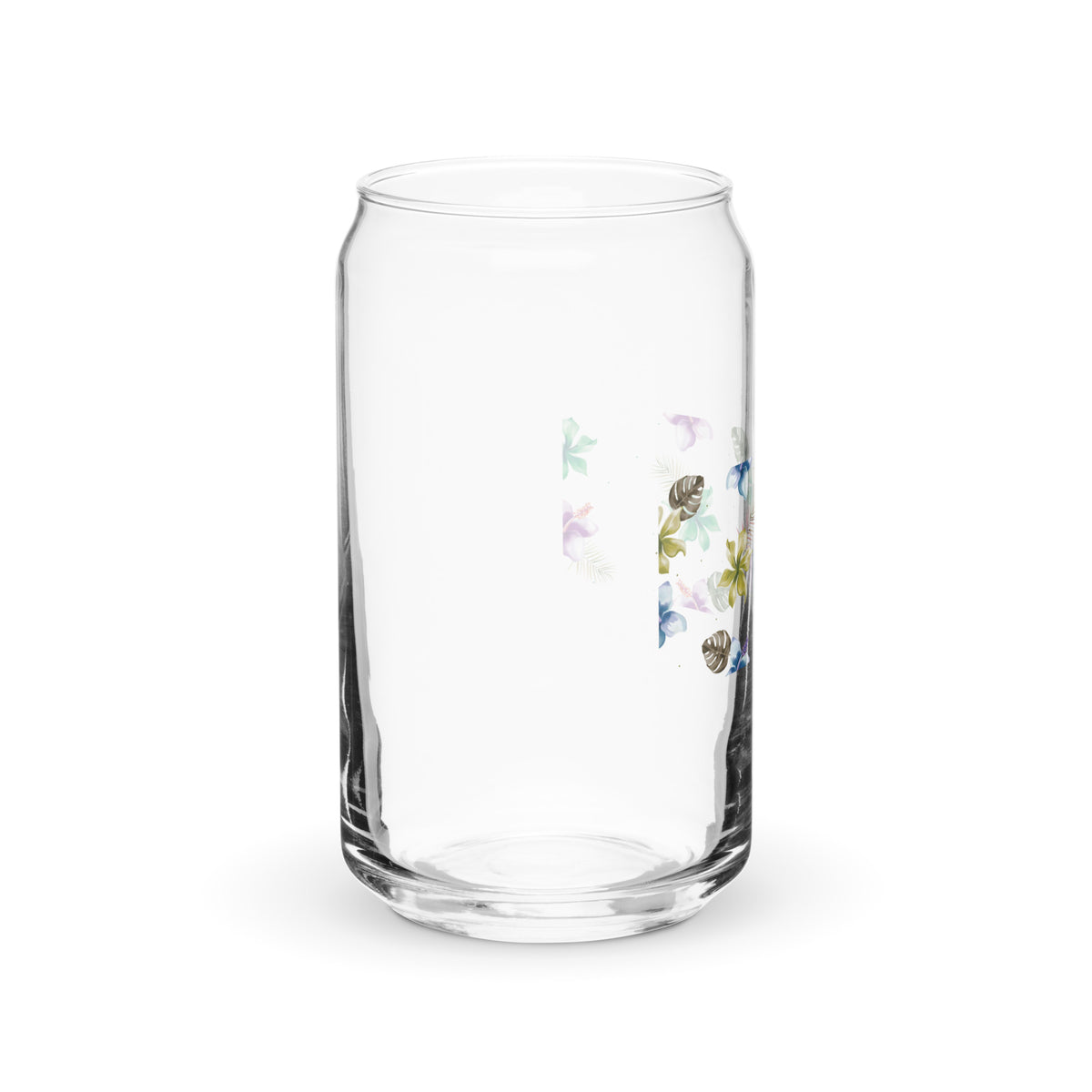 Vibrant Tropical Bloom Can-Shaped Glass - 16 oz - Glass