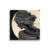 Nocturnal Grace - Woman in the Moon - 12″×12″ -