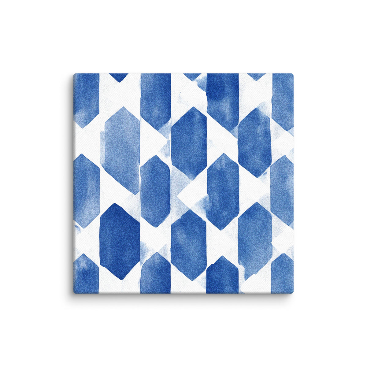 Ethereal Geometry - Blue Watercolor Elegance - 12″×12″ - Canvas Prints