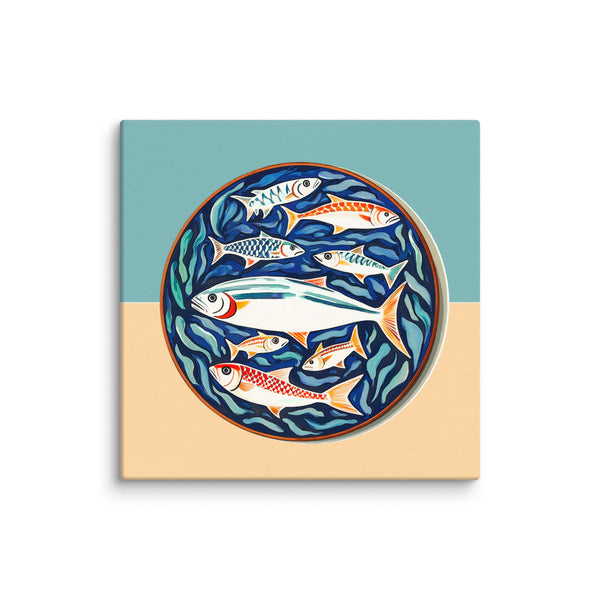 Underwater Harmony - A Vibrant Fish Circle - 12″×12″ - Paper Posters