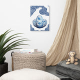 Blue Elegance- Ornate Egg Canvas Print - - Canvas