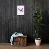 Fluttering Elegance - Purple Butterfly Canvas Art - 12″×16″ - Canvas