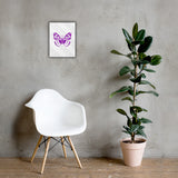 Fluttering Elegance - Purple Butterfly Canvas Art - - Canvas