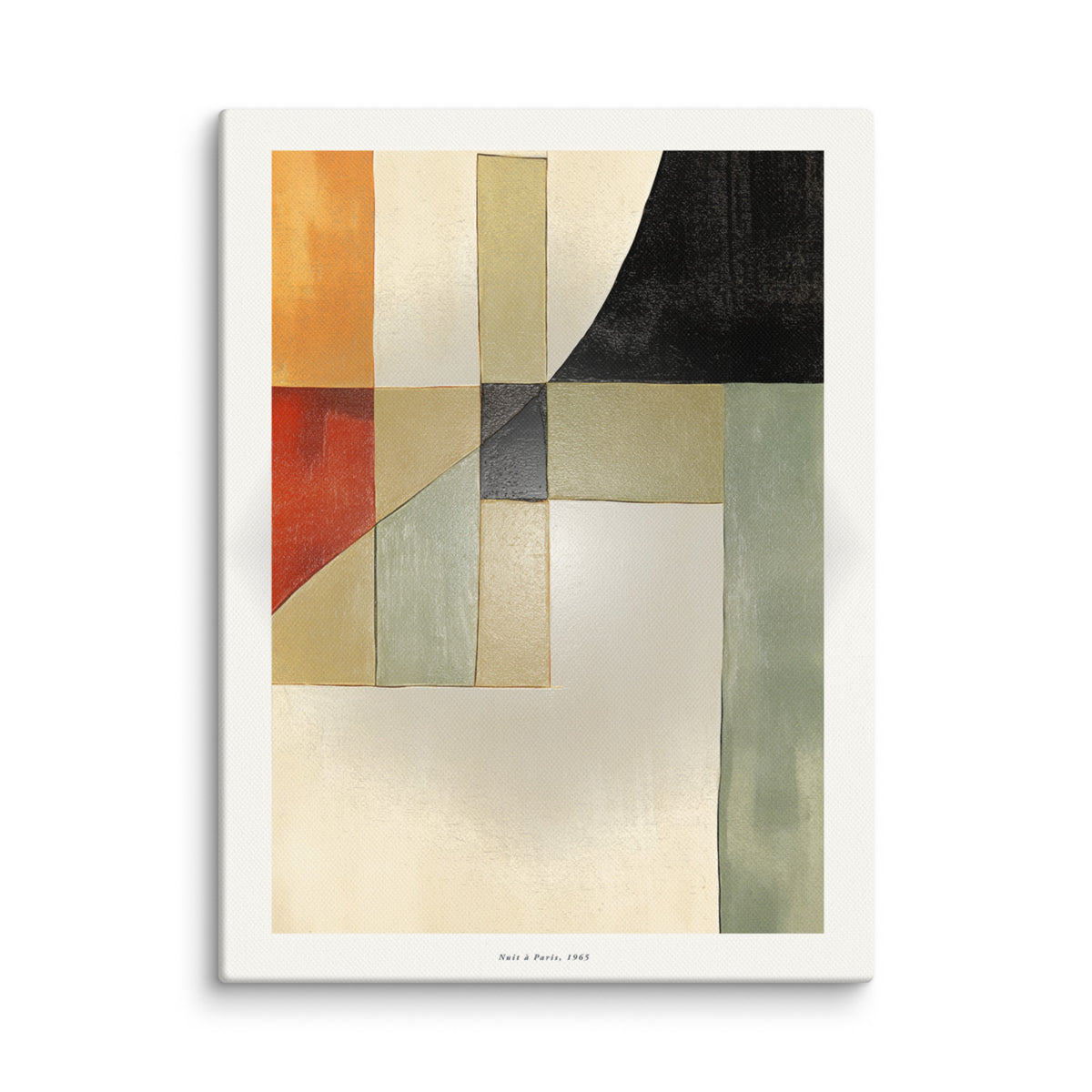 Geometric Symphony - Bold & Subtle Hues - 12″×16″ -