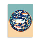 Underwater Harmony - A Vibrant Fish Circle - 12″×16″ - Paper Posters