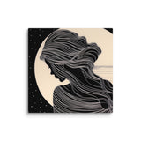 Nocturnal Grace - Woman in the Moon - 16″×16″ -