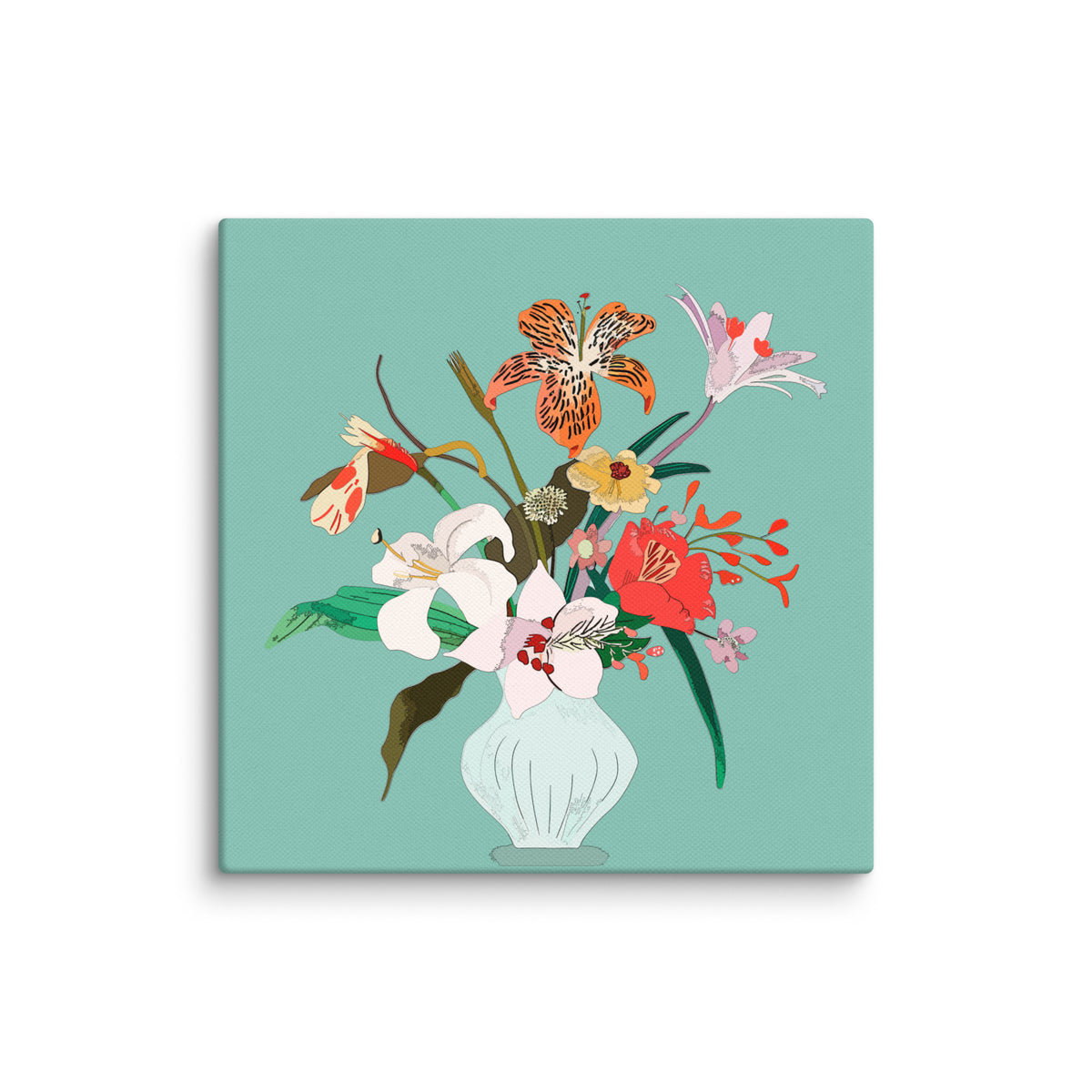 Bouquet of Memories - Floral Artistry on Canvas - 16″×16″ - Canvas Prints