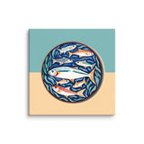 Underwater Harmony - A Vibrant Fish Circle - 16″×16″ - Paper Posters