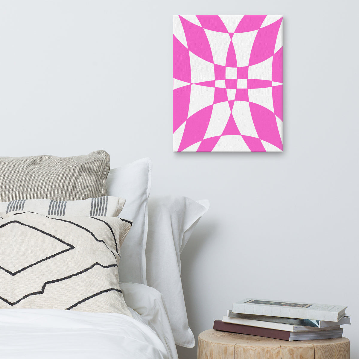 Bold Illusions - Pink Geometric Canvas Print - 16″×20″ - Canvas