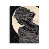 Nocturnal Grace - Woman in the Moon - 16″×20″ -