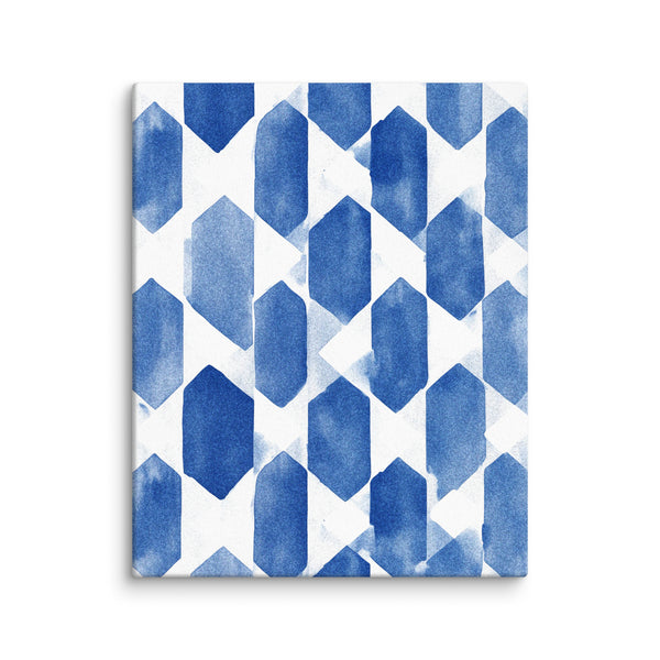 Ethereal Geometry - Blue Watercolor Elegance - 16″×20″ - Canvas Prints