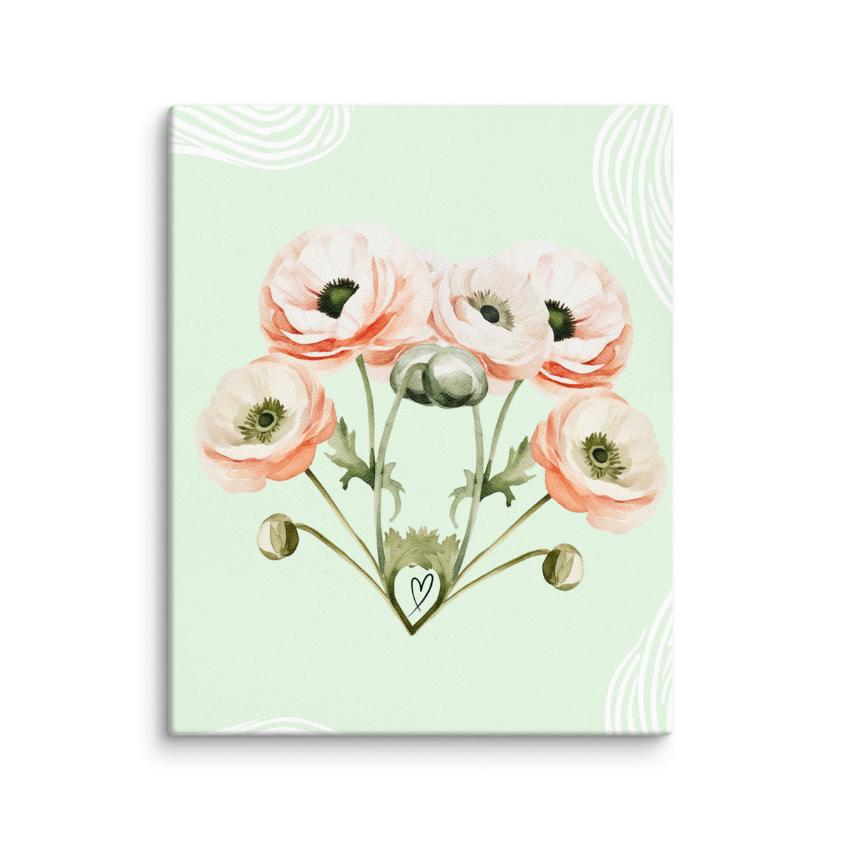 Delicate Blossoms - Charming Floral Canvas Art - 16″×20″ - Canvas