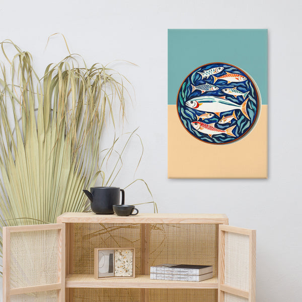 Underwater Harmony - A Vibrant Fish Circle - 24″×36″ - Paper Posters