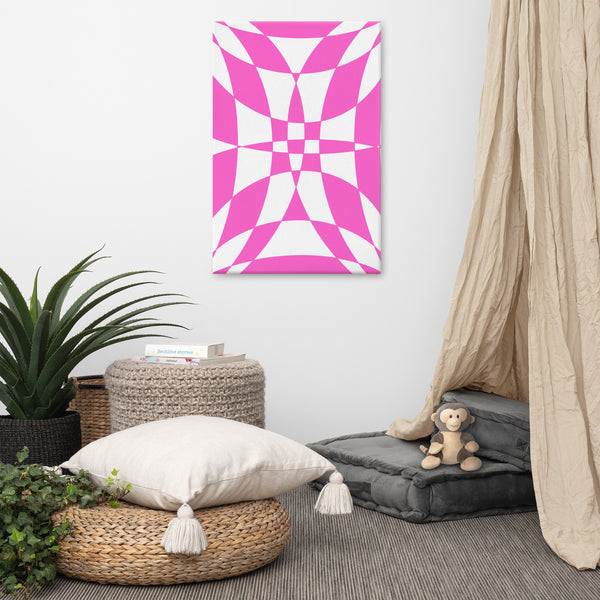 Bold Illusions - Pink Geometric Canvas Print - 24″×36″ - Canvas