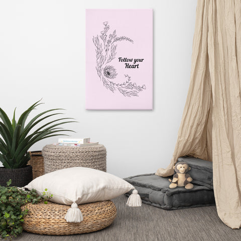 Image of Follow Your Heart - Elegant Floral Canvas Print