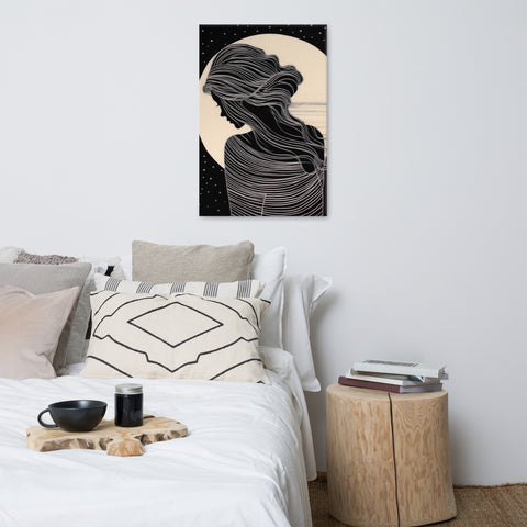Image of Nocturnal Grace - Woman in the Moon