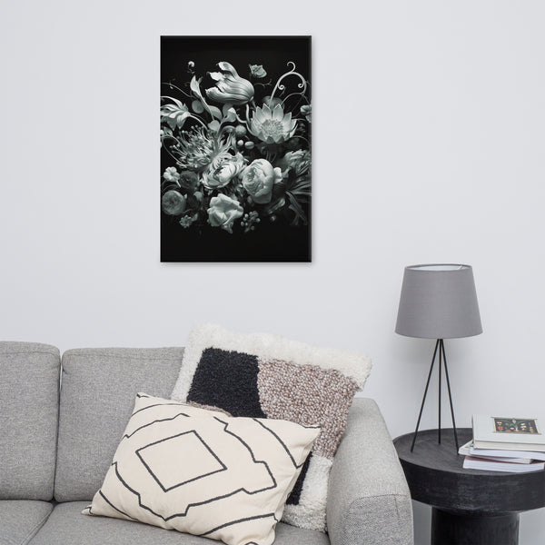 Floral Symphony - Shades of Serenity - 24″×36″ - Canvas Prints