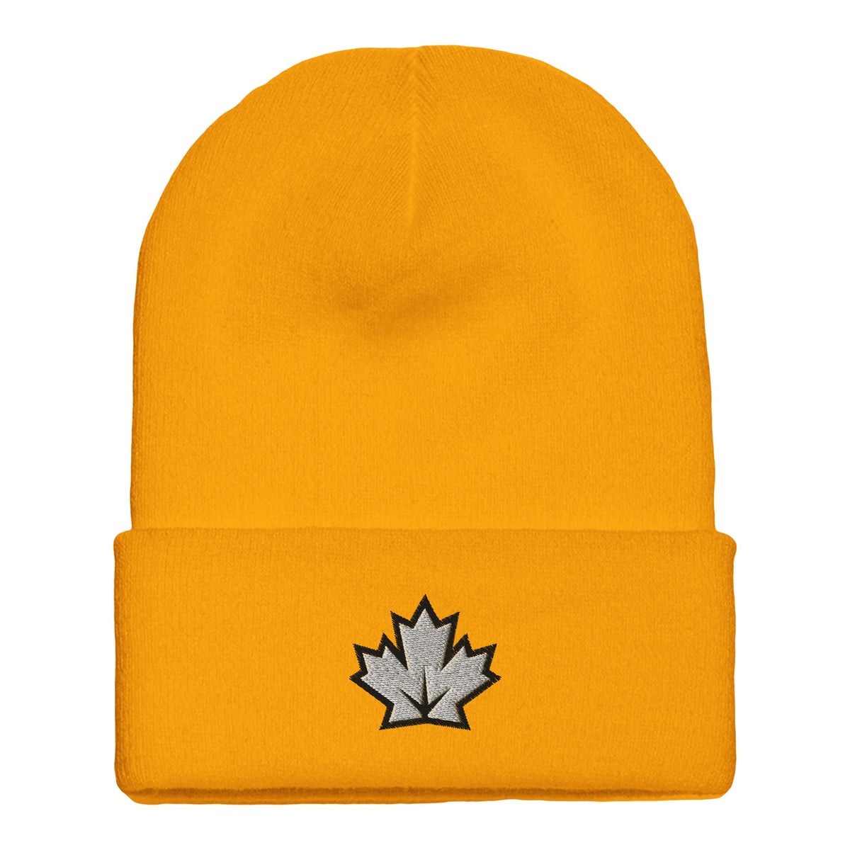 Fall Foliage Fantasy - Autumn Leaf Minimalist Headwear - Gold - Beanies