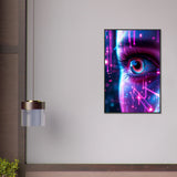 Cyber Gaze - Neon Vision Framed Art - 60x90 cm 24x36″ - Metal Framed Posters