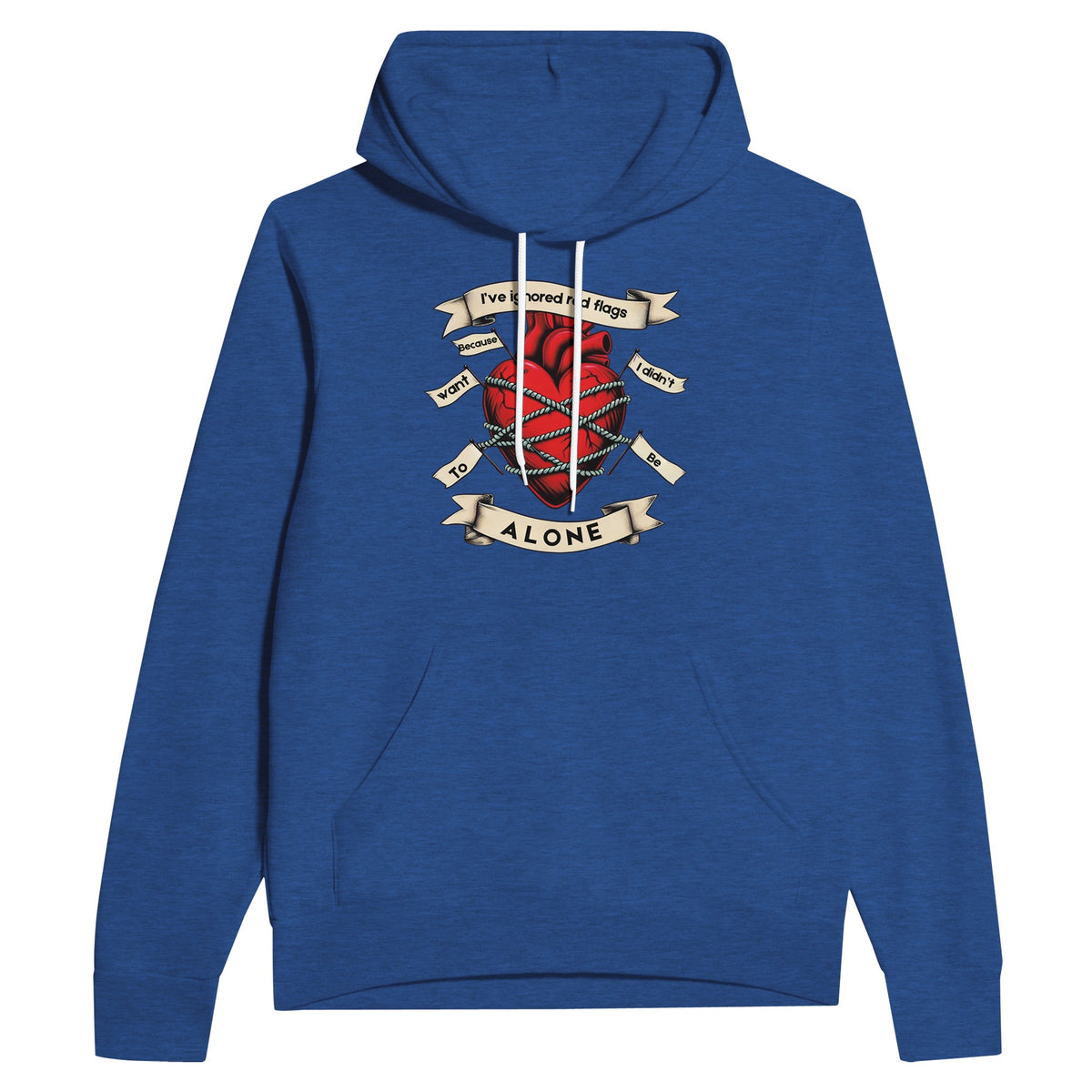 Heartfelt Confessions - Wearing Your Heart on Your Sleeve - Heather True Royal - Hoodies