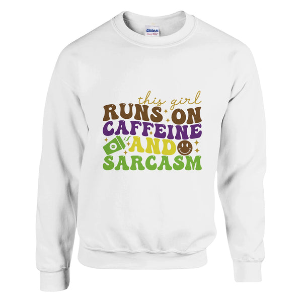 Everyday Essential - Caffeine & Sarcasm Edition - White - Crewneck Sweatshirts