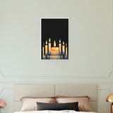 Candlelight Dreams - Serene Candle Framed Print - White frame 40x60 cm 16x24″ - Wooden Framed Posters