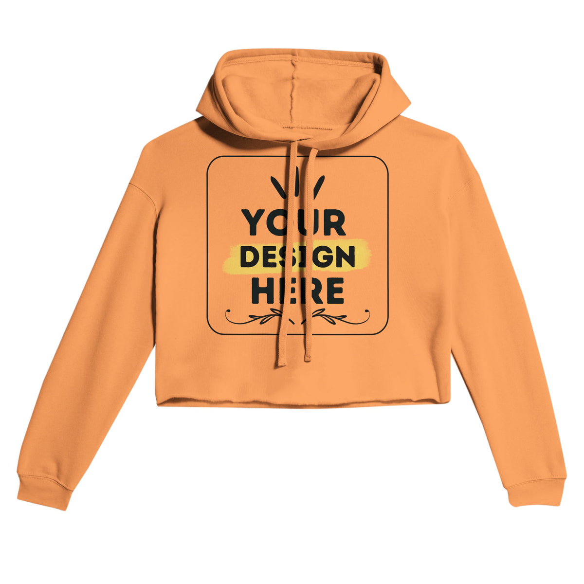 Effortless Elegance - Women's Customizable Cropped Hoodie - Peach - Hoodies