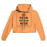 Effortless Elegance - Women's Customizable Cropped Hoodie - Peach - Hoodies