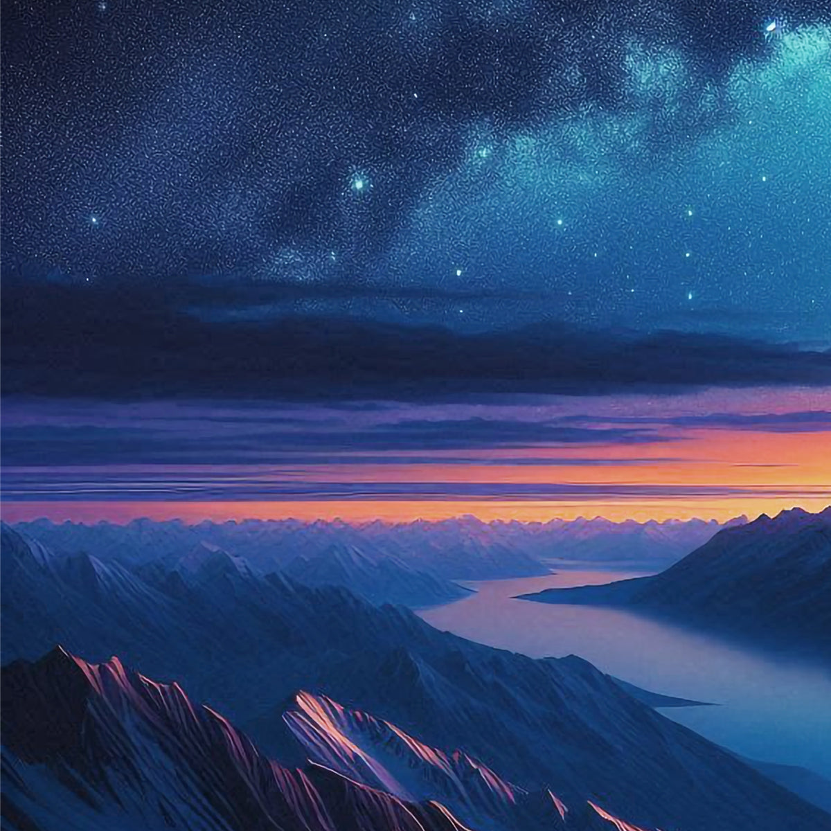 Mountain Majesty Under Stars - - Framed Posters