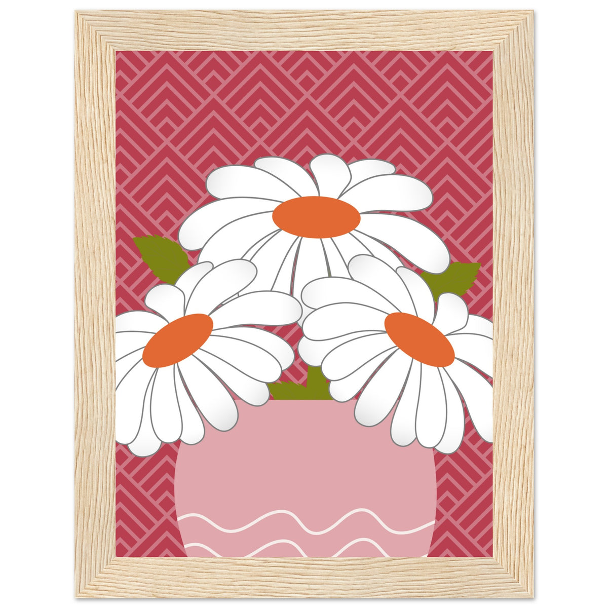 Daisy Dreamscape - Luxurious Wall Art - 15x20 cm 6x8″ Wood frame - Wooden Framed Posters