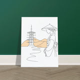 Tranquil Japanese Line Art - Canvas Edition - 45x60 cm 18x24″ - Canvas Prints