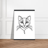 Cat's Gaze - Contemporary Line Art Poster - 50x70 cm 20x28″ Black wall hanger - Posters With Hanger