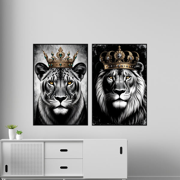 Royal Beasts, Eternal Reign - Framed Poster - 24x36 - Wooden Framed Posters