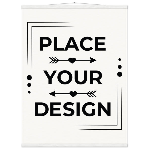 Elevate Your Space - Customizable Premium Matte Paper Poster with Hanger - 75x100 cm 30x40″ White wall hanger - Wooden Framed Posters