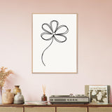 Simplicity in Bloom - Vintage-Inspired Floral Art - 60x80 cm 24x32″ Wood frame - Wooden Framed Posters