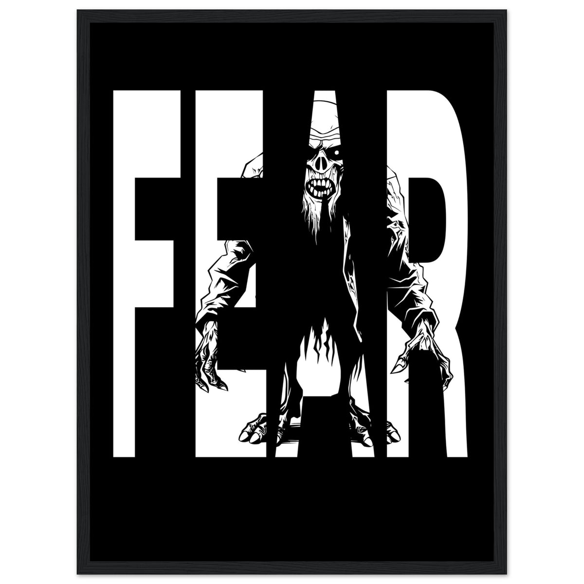 Embrace Fear - Bold Horror Art - 45x60 cm 18x24″ Black frame - Wooden Framed Posters