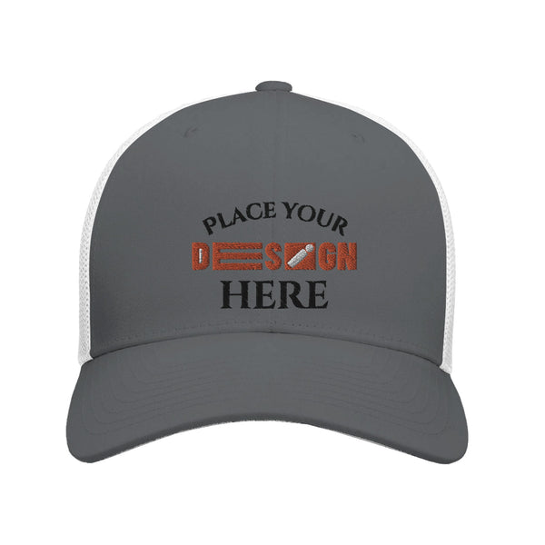 Breathe Easy with Our Premium Customizable Trucker Cap - charcoal white - Caps