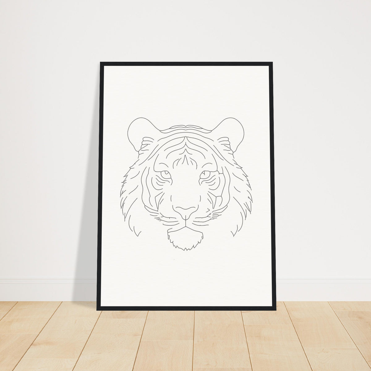 Majestic Lines - The Tiger's Gaze - 50x70 cm 20x28″ Black frame - Wooden Framed Posters