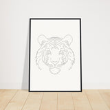 Majestic Lines - The Tiger's Gaze - 50x70 cm 20x28″ Black frame - Wooden Framed Posters