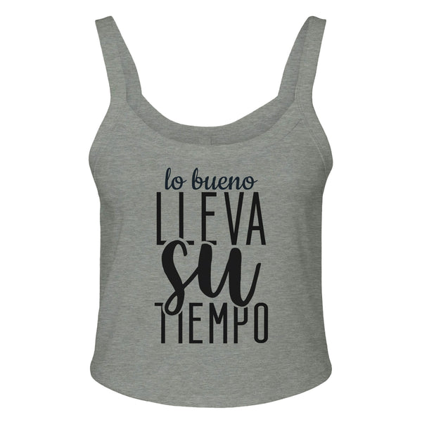 Embrace Patience - 'lo bueno LLEVA Su TEMPO' Design! - Athletic Heather - Tank Tops