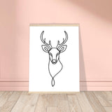 Graceful Lines - Deer Design for Contemporary Spaces - 60x80 cm 24x32″ Natural wood wall hanger - Posters With Hanger