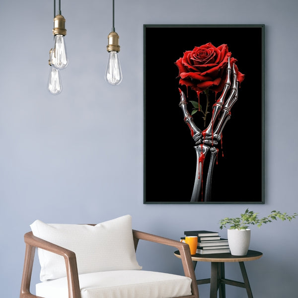 Red Rose - Silver Bones - 16x24 - Framed Posters