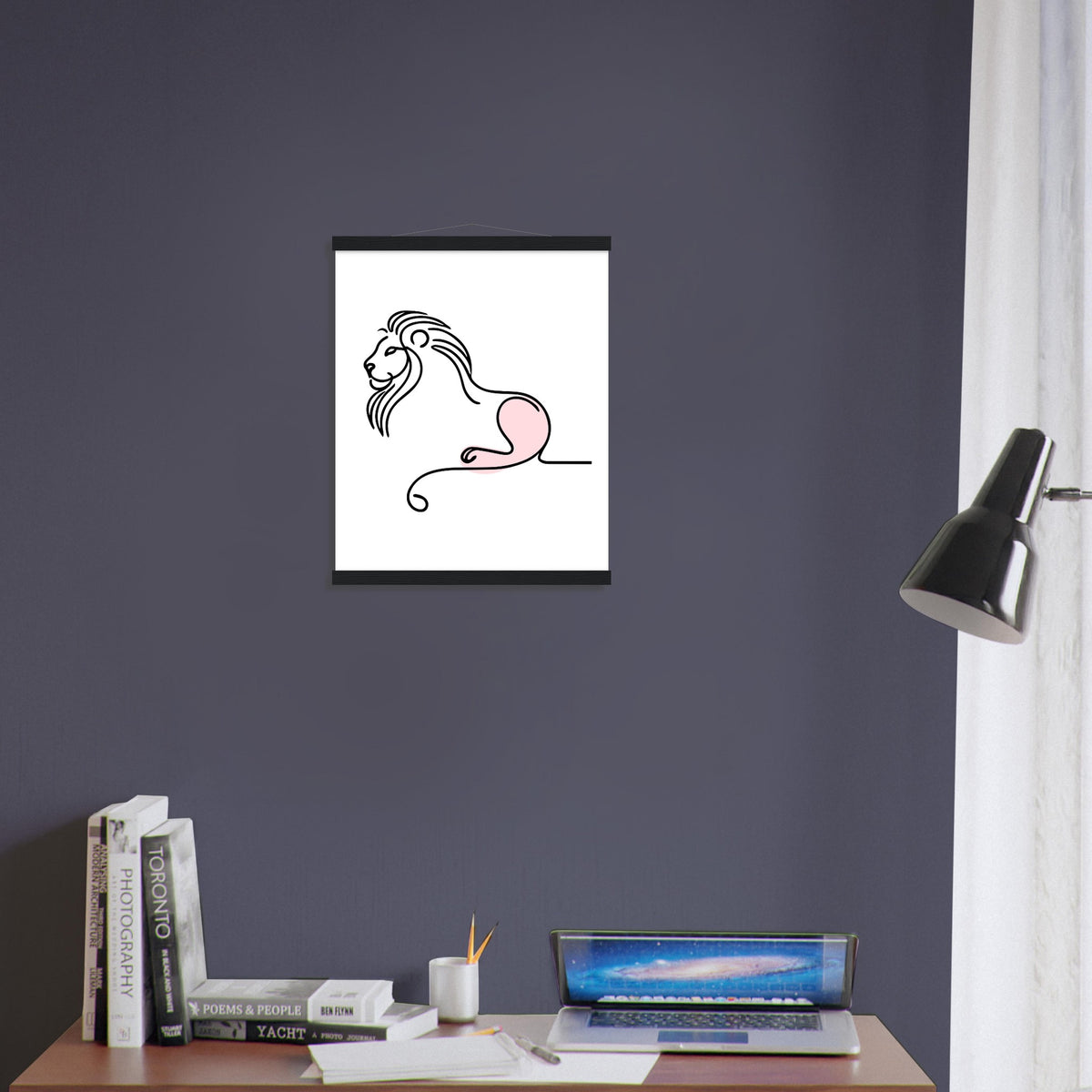 Regal Simplicity - Minimalist Lion Design - - Posters With Hanger