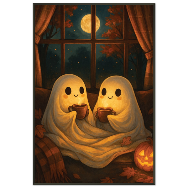Gift Cozy Halloween – Cozy Ghosts Metal Framed Poster - Default Title - Metal Framed Posters
