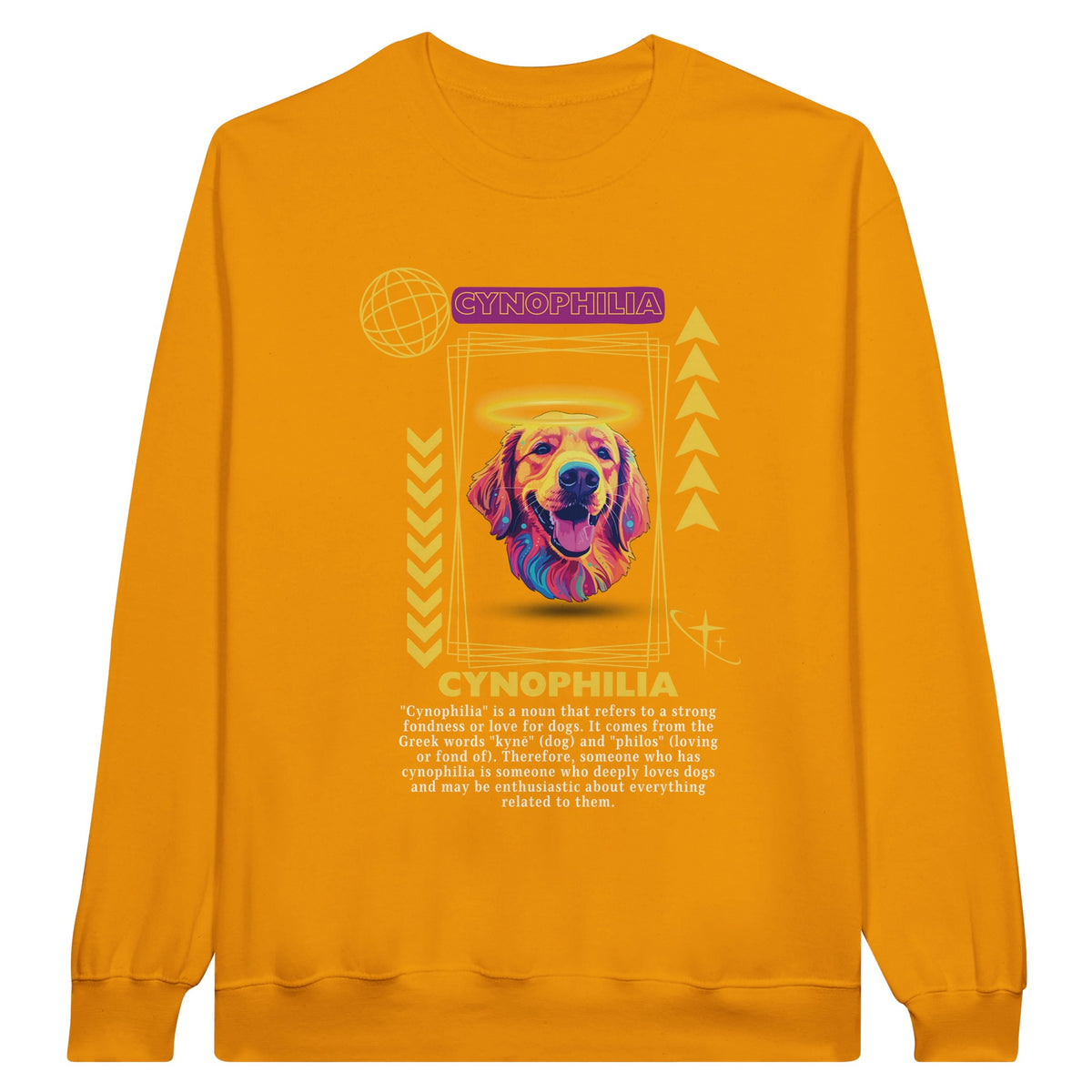 Divine Doggo - Cynophilia's Colorful Charm - Gold - Unisex Sweatshirts