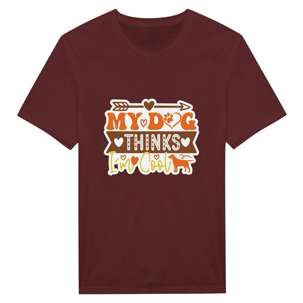 Pawsitively Cool – My Dog Thinks I'm Cool Tee - Heather Maroon - Print Material